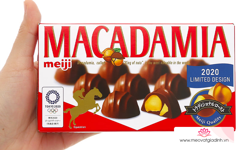 Kẹo socola nhân hạt macca Meiji hộp 88g