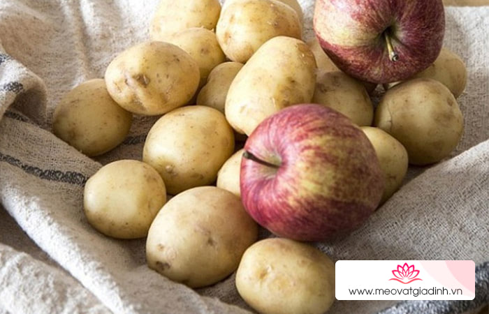 Bảo quản khoai tây với táo