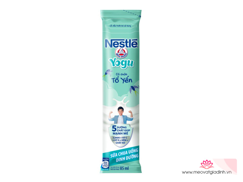 Sữa chua uống thanh trùng có tổ yến Nestle dạng gói tiện lợi