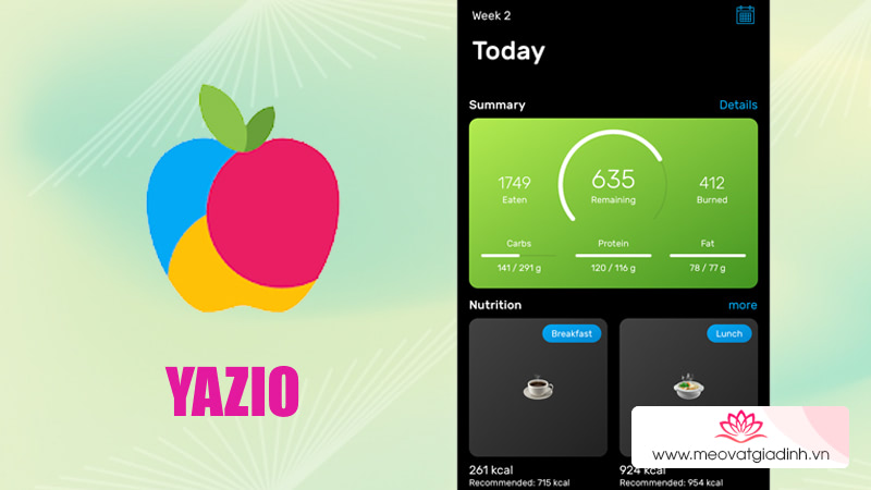 Ứng dụng YAZIO - Calorie Counter App