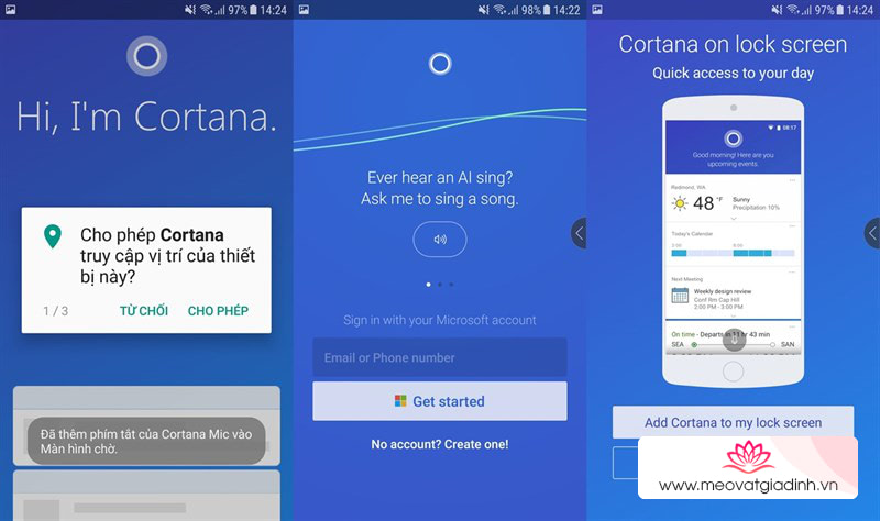 Thiết lập Microsoft Cortana