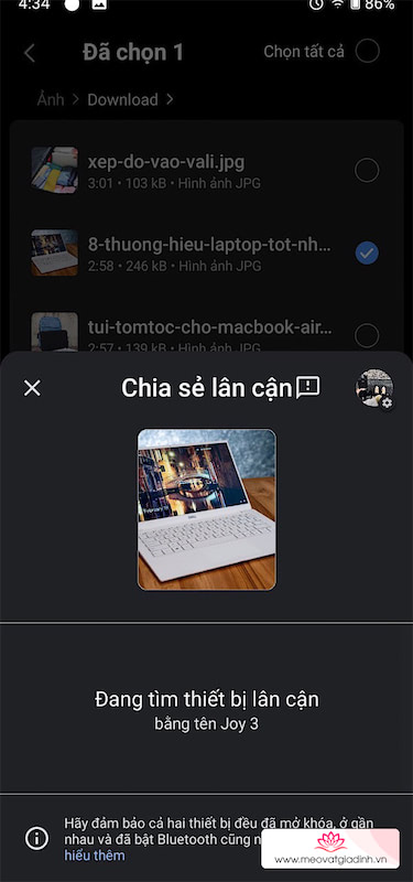 Airdrop thần thánh chia sẻ file nhanh chóng của Android