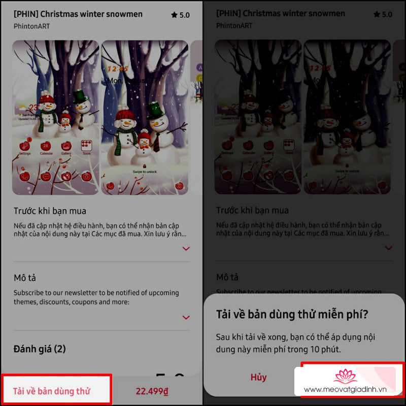 Hướng dẫn cài đặt Theme mang không khí Noel lên điện thoại Samsung Galaxy siêu dễ