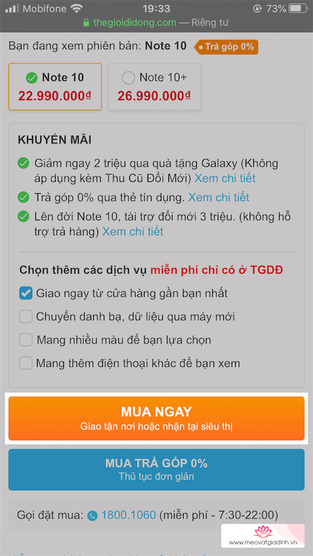 Mua điện thoại Samsung giá rẻ tại Mẹo vặt Gia đình