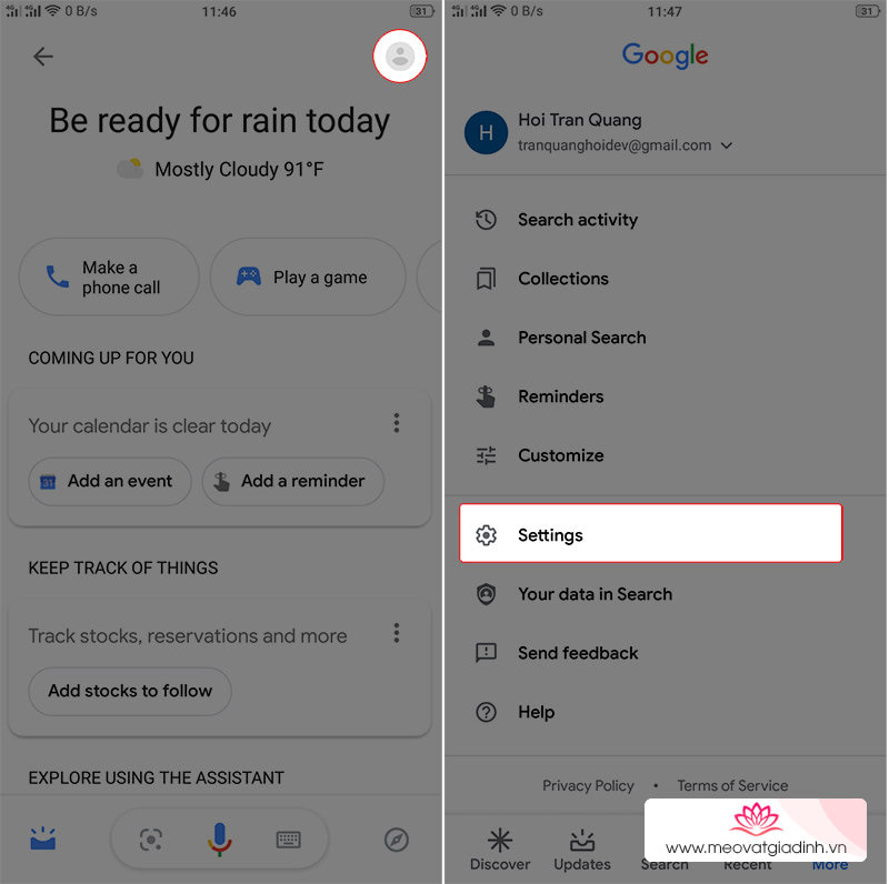 Google Assistant bằng giọng nói