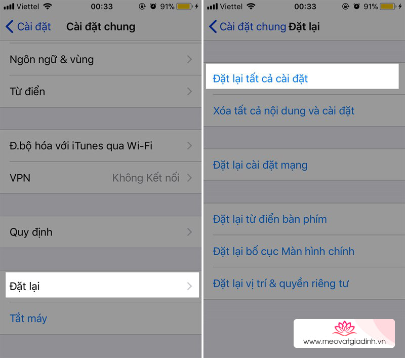 Khôi phục cài đặt iPhone