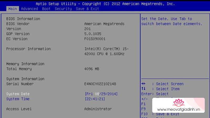 Giao diện BIOS