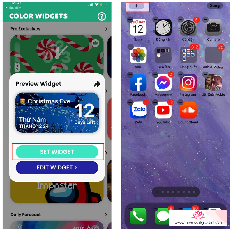 Noel này tuyệt vời hơn trên chiếc iPhone của bạn cùng với 2 ứng dụng Widget đỉnh cao này nhé