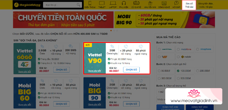 SIM V90 Viettel