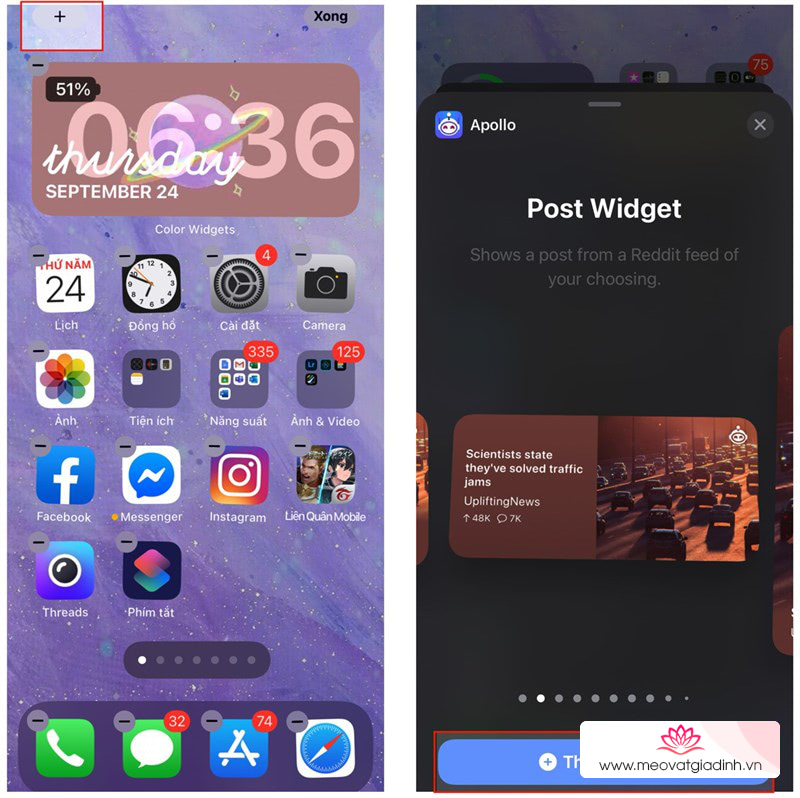 Thêm màu sắc cho Widget mặc định để iPhone bạn 'tươi không cần tưới'