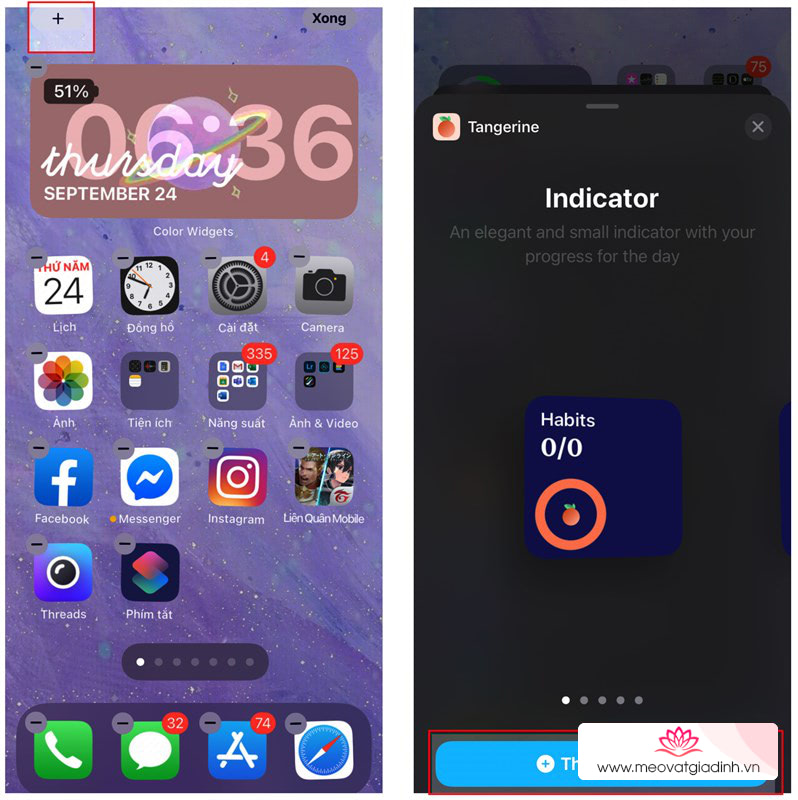 Thêm màu sắc cho Widget mặc định để iPhone bạn 'tươi không cần tưới'