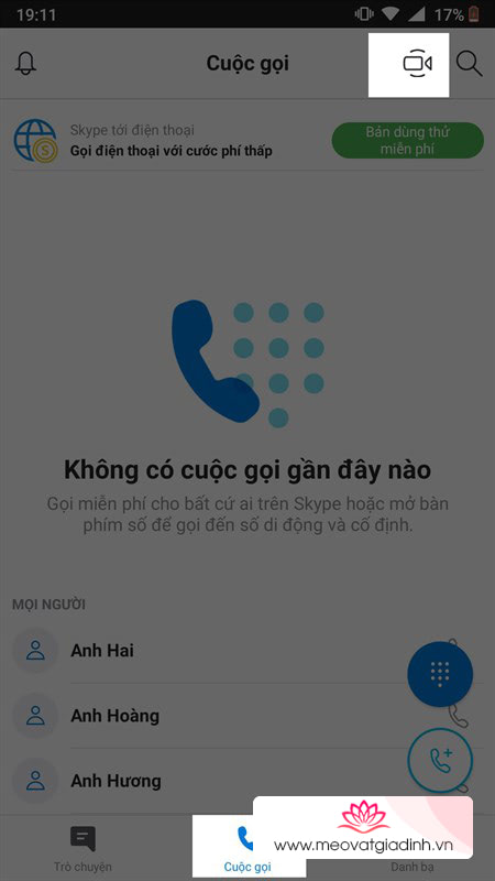 Trò chuyện với bạn bè với tính năng tạo cuộc họp trên Skype