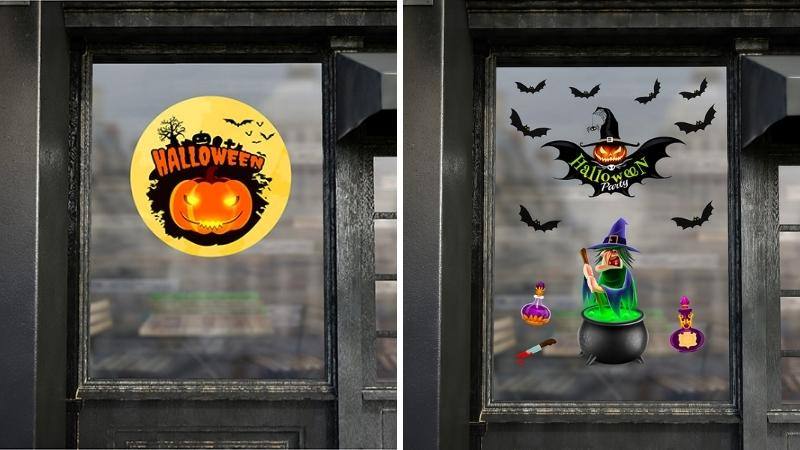 Ý tưởng trang trí Halloween bằng decal dán cửa kính