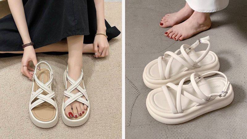 Sandal ulzzang quai chéo mảnh