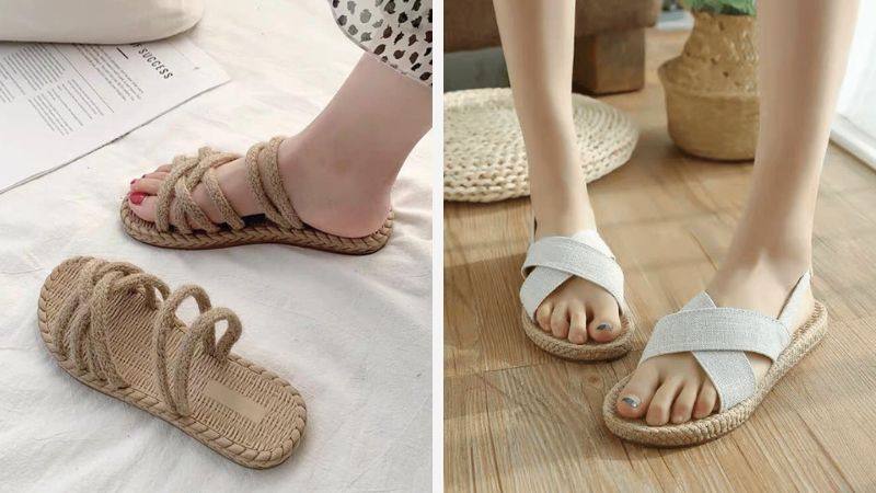 Sandal ulzzang chất liệu cói