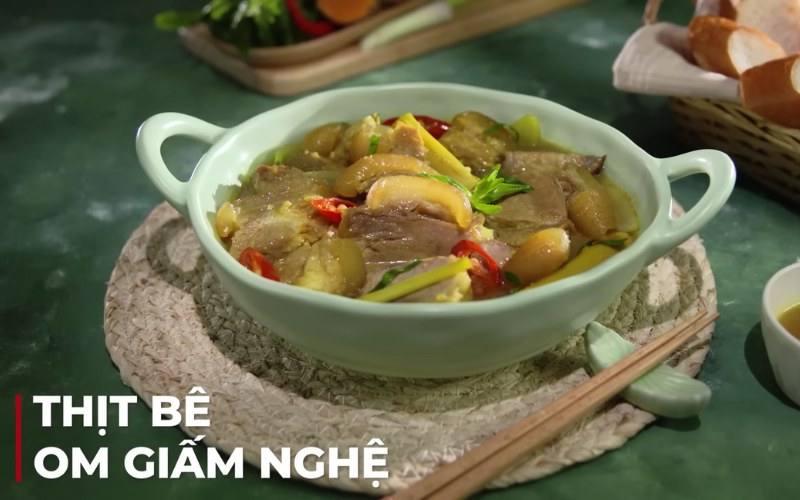 thịt bê om giấm nghệ