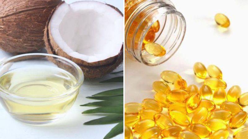Sử dụng vitamin E kết hợp với dầu dừa