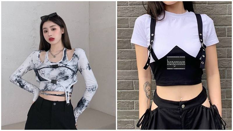 Áo croptop cá tính phối đồ Tết nữ