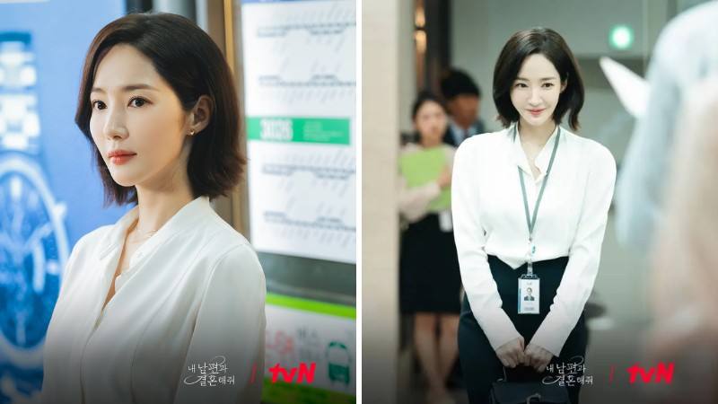 Park Min Young với kiểu tóc mới cắt ngắn đã trở nên cuốn hút hơn hẳn, ngay cả khi chỉ diện bộ trang phục công sở đơn giản