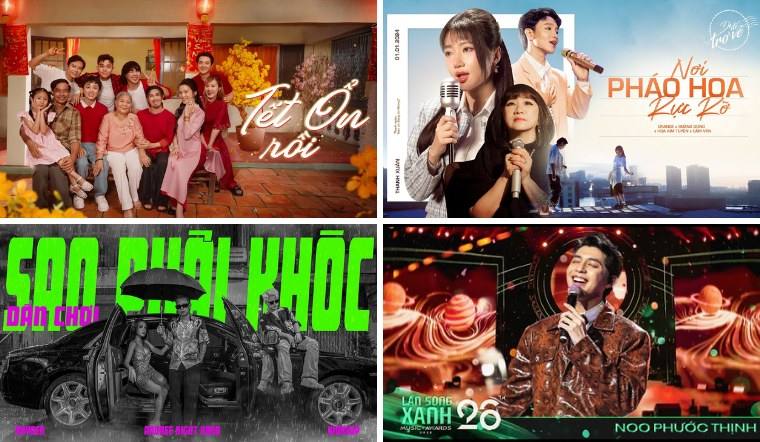 10 bài hát tháng 1/2024: Nhạc Tết đổ bộ, anh Bâus comeback dẫn đầu top trending