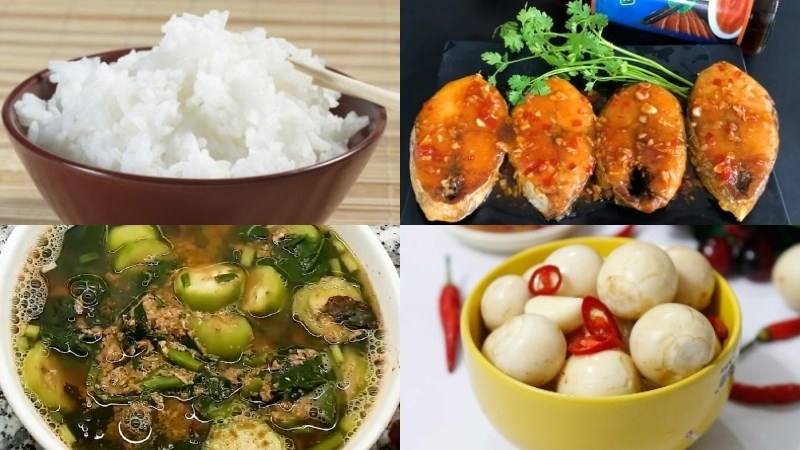 Thực đơn cơm trưa văn phòng: Cá thu chiên nước mắm, canh riêu cua nấu tập tàng, cà pháo